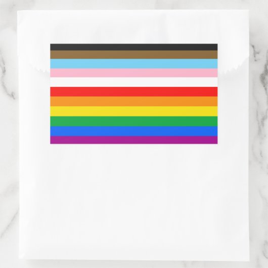 LGBTQ+-Inklusiv-Flag Rechteckiger Aufkleber (Tasche)