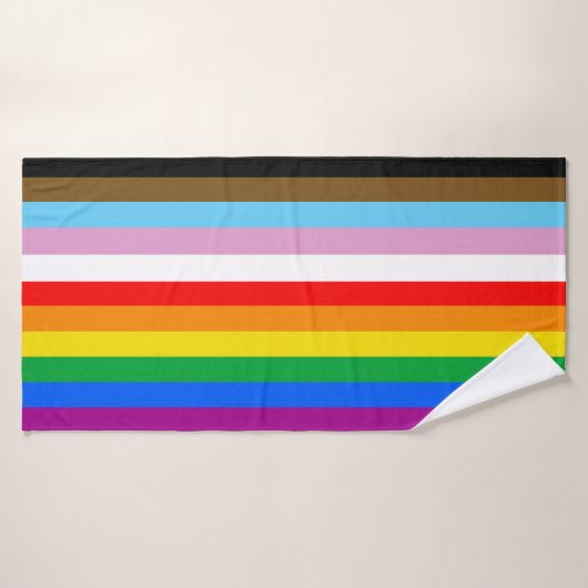 LGBTQ+ INKLUSIVE PRIDE FLAG BADEHANDTUCH (Badehandtuch)