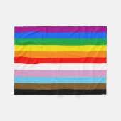 LGBTQ+ INKLUSIVE PRIDE FLAG FLEECEDECKE (Vorderseite (Horizontal))