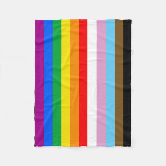 LGBTQ+ INKLUSIVE PRIDE FLAG FLEECEDECKE (Vorderseite)