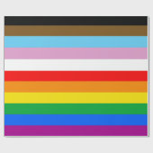 LGBTQ+ INKLUSIVE PRIDE FLAG GESCHENKPAPIER (Flach)