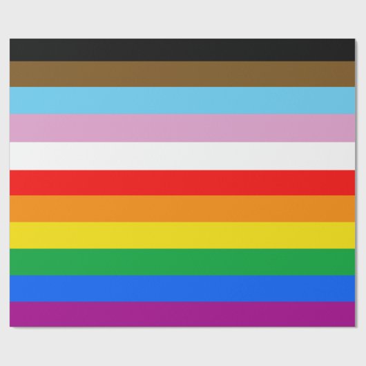LGBTQ+ INKLUSIVE PRIDE FLAG GESCHENKPAPIER (Flach)