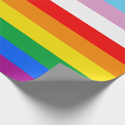 LGBTQ+ INKLUSIVE PRIDE FLAG GESCHENKPAPIER (Ecke)