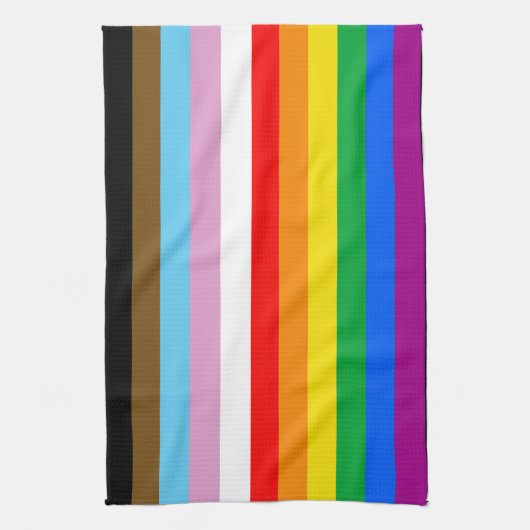 LGBTQ+ INKLUSIVE PRIDE FLAG GESCHIRRTUCH (Vertikal)