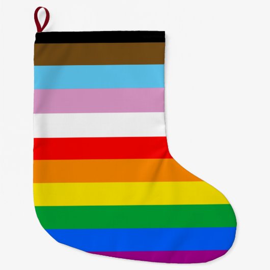 LGBTQ+ INKLUSIVE PRIDE FLAG GROßER WEIHNACHTSSTRUMPF (Vorderseite)