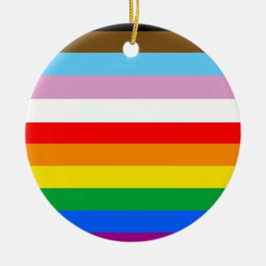 LGBTQ+ INKLUSIVE PRIDE FLAG KERAMIK ORNAMENT (Vorne)