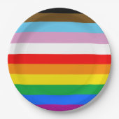 LGBTQ+ INKLUSIVE PRIDE FLAG PAPPTELLER (Vorderseite)