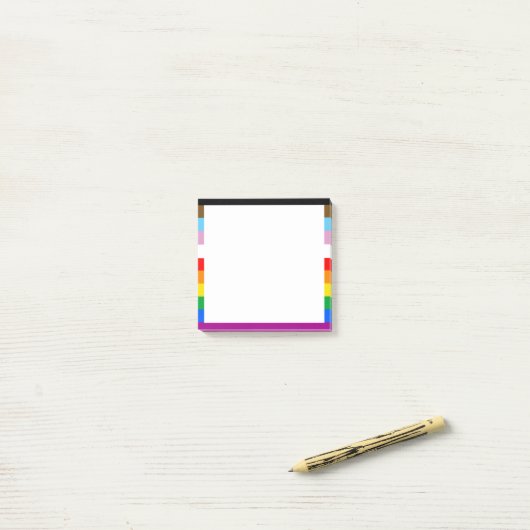 LGBTQ+ INKLUSIVE PRIDE FLAG POST-IT KLEBEZETTEL (Auf Schreibtisch)