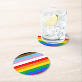 LGBTQ+ INKLUSIVE PRIDE FLAG RUNDER PAPPUNTERSETZER (Vor Ort)