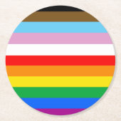 LGBTQ+ INKLUSIVE PRIDE FLAG RUNDER PAPPUNTERSETZER (Vorderseite)
