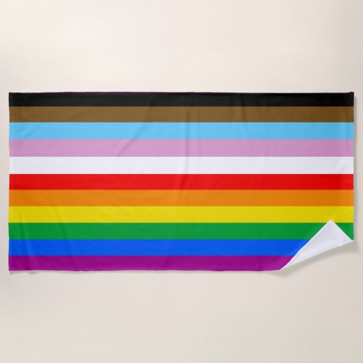 LGBTQ+ INKLUSIVE PRIDE FLAG STRANDTUCH (Vorderseite)