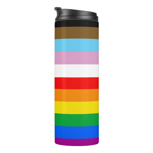 LGBTQ+ INKLUSIVE PRIDE FLAG THERMOSBECHER (Nach rechts gedreht)