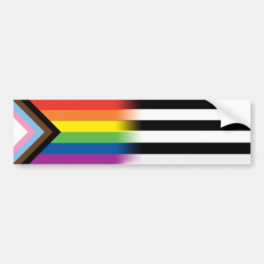 LGBTQ inklusive Progress Pride Flag LGBT-Alleinfla Autoaufkleber (Vorne)
