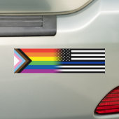 LGBTQ inklusive Progress-Pride-Flag Thin Blue Line Autoaufkleber (Auf Auto)