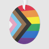 Lgbtq Inklusive Regenbogenflagge Diversity Gay Pri Ornament (Vorderseite)