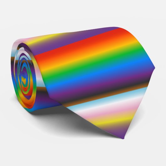 LGBTQ inklusiver Progress-Pride-Flag-Gradient Krawatte (Gerollt)