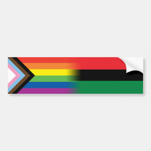 LGBTQ inklusives Progress Pride Flag Pan African Autoaufkleber