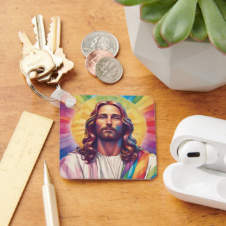LGBTQ+ Jesus Gay Pride, Regenbogen Jesus Schlüsselanhänger