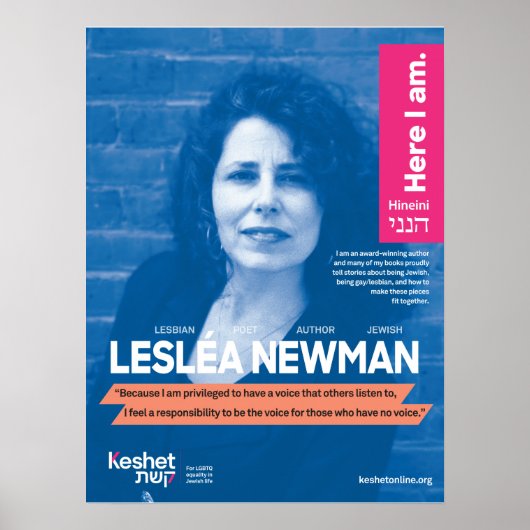 LGBTQ Jewish Heroes Poster - Leslea Newman (Vorne)