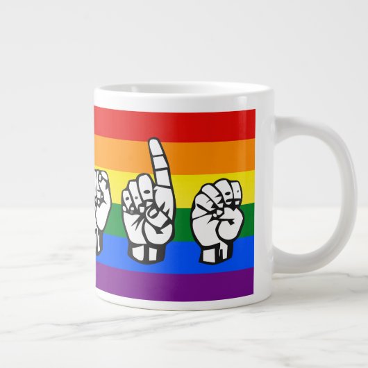 LGBTQ++ Jumbo-Tasse (Rechts)