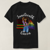 LGBTQ Juneteste Königin Gay Pride Flag BLM Afro Ha T-Shirt (Design vorne)