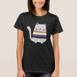 LGBTQ-Katzen, nicht binäre Flagge, Hauptkatze T-Shirt