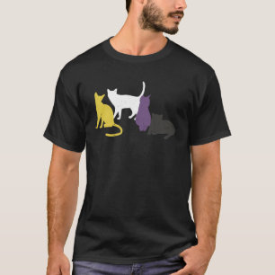 LGBTQ-Katzen, nicht binäre Flagge, Katze, Katze, K T-Shirt