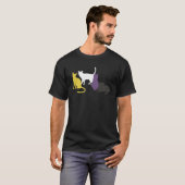 LGBTQ-Katzen, nicht binäre Flagge, Katze, Katze, K T-Shirt (Vorne ganz)