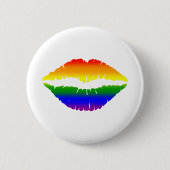 LGBTQ Kuss-Lippenregenbogen Button (Vorderseite)