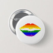 LGBTQ Kuss-Lippenregenbogen Button (Vorne & Hinten)