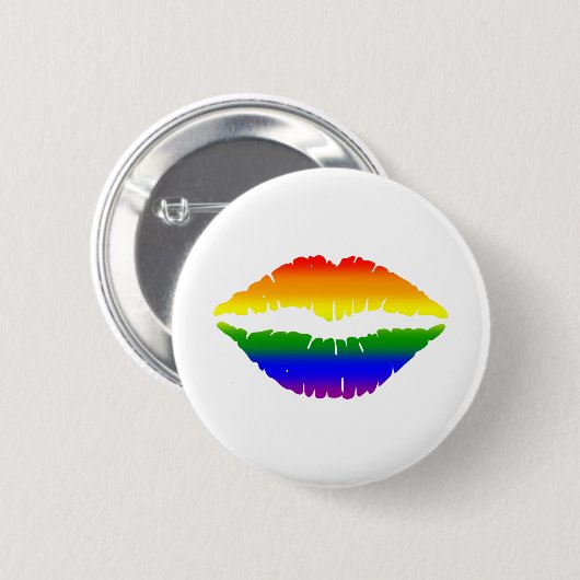 LGBTQ Kuss-Lippenregenbogen Button (Vorne & Hinten)