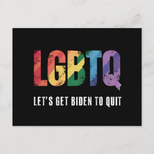LGBTQ Lasst uns Biden dazu bringen, den Gay Pride  Postkarte