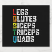 LGBTQ Legs Glutes Biceps Triceps Quads Funny Gym Bierflaschenetikett (Einzelnes Label)