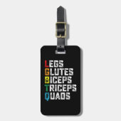 LGBTQ Legs Glutes Biceps Triceps Quads Funny Gym Gepäckanhänger (Vorderseite vertikal)