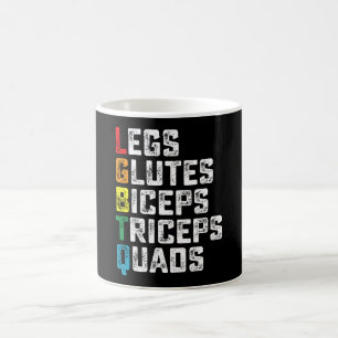 LGBTQ Legs Glutes Biceps Triceps Quads Funny Gym Kaffeetasse