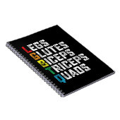 LGBTQ Legs Glutes Biceps Triceps Quads Funny Gym Notizblock (Rechte Seite)