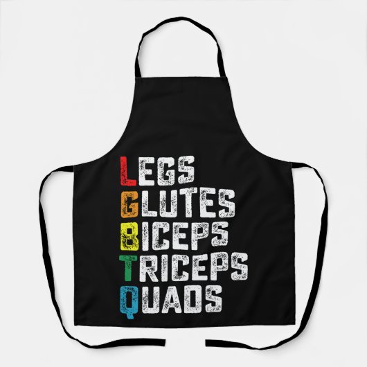 LGBTQ Legs Glutes Biceps Triceps Quads Funny Gym Schürze (Vorderseite)