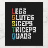 LGBTQ Legs Glutes Biceps Triceps Quads Funny Gym Weinetikett (Einzelnes Label)