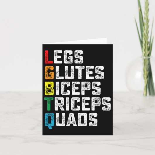Lgbtq Legs Glutes Biceps Triceps Quads Gym G Karte (Vorderseite)