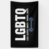LGBTQ Legs Glutes Biceps Triceps Quads Gym Lover Banner (Vertikal)