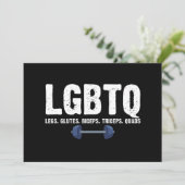 LGBTQ Legs Glutes Biceps Triceps Quads Gym Lover Einladung (Stehend Vorderseite)