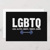 LGBTQ Legs Glutes Biceps Triceps Quads Gym Lover Einladung (Vorne/Hinten)
