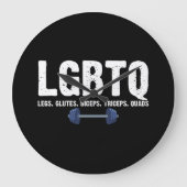 LGBTQ Legs Glutes Biceps Triceps Quads Gym Lover Große Wanduhr (Vorderseite)