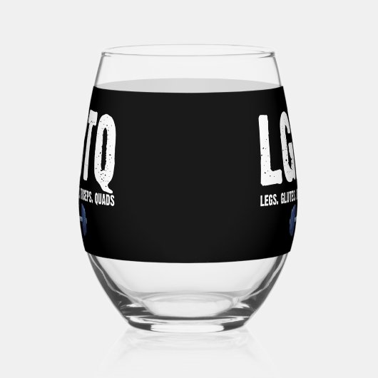LGBTQ Legs Glutes Biceps Triceps Quads Gym Lover Weinglas Ohne Stiel (Rechts)