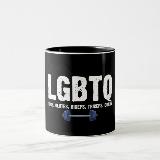 LGBTQ Legs Glutes Biceps Triceps Quads Gym Lover Zweifarbige Tasse (Mittel)