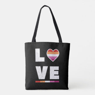 LGBTQ Lesben-Stolzflagge Distressed Grunge Liebe Tasche