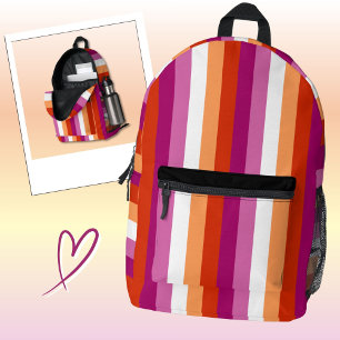 LGBTQ+ Lesbenflagge Streifen Stolz - Bedruckter Rucksack