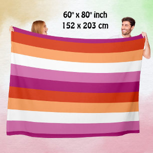 LGBTQ+ Lesbenflagge Streifen Stolz - Fleecedecke
