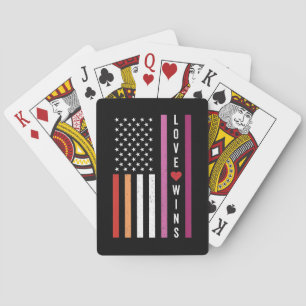 LGBTQ Lesbian Pride Liebe gewinnt amerikanische Fl Spielkarten