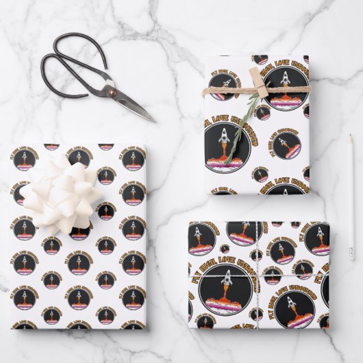 LGBTQ Lesbische Flagge, Fliegenhoch, Liebe grenzen Geschenkpapier Set (Vorderseite)